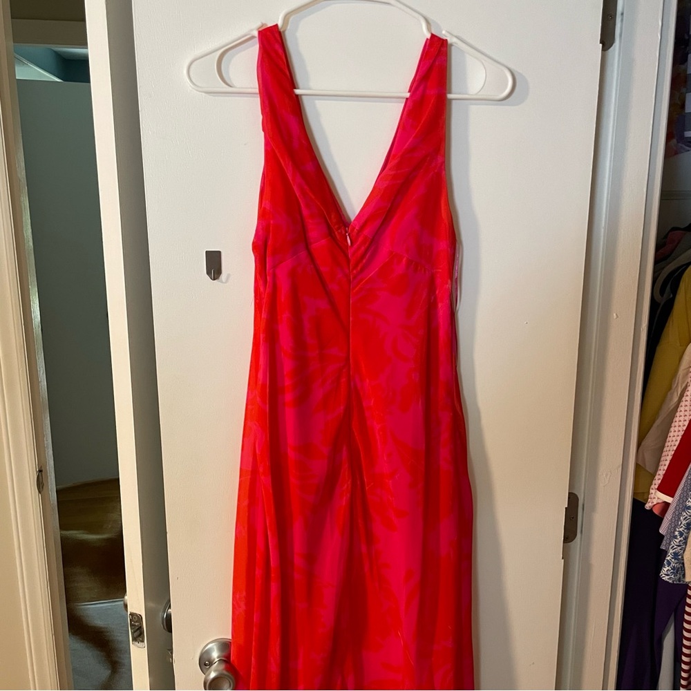 Pink and Red Maxi Dress